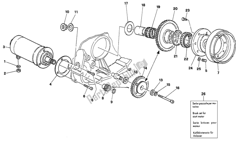 Tutte le parti per il Generatore - Motore Di Avviamento del Ducati Superbike 888 US 1995